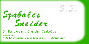 szabolcs sneider business card